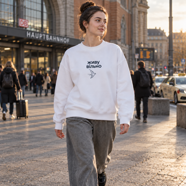 Світшот PATRIOT &laquo;Живу вільно&raquo; &mdash; білий, XS AH-AW26-SW-P18 фото