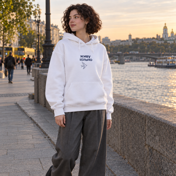 Худі PATRIOT &laquo;Живу вільно&raquo; &mdash; білий, XS AH-AW26-HD-P18 фото